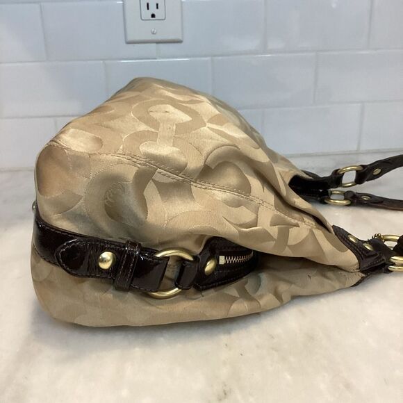 Coach Madison Maggie OpArt Patent Leather Hobo Bag - Picture 6 of 16